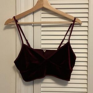 Me to We Velvet Bralette in Rich Burgundy